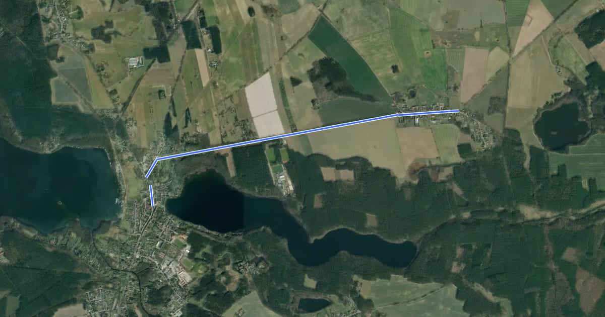 Маршрут Lindow (40) - Lindow (70) на спутниковом снимке