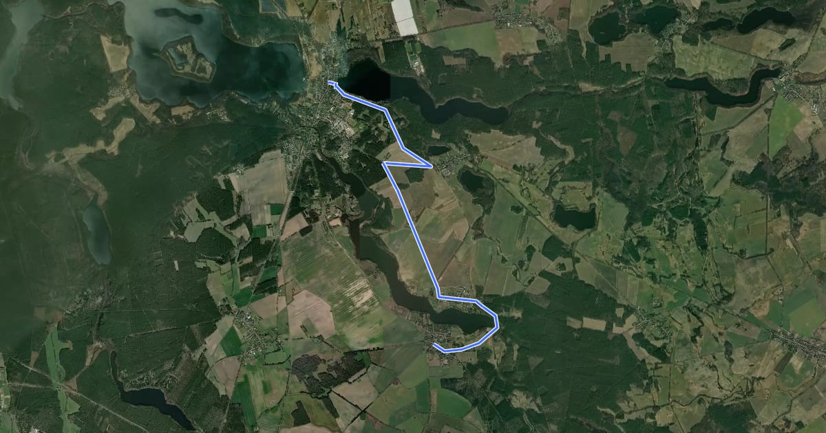 Маршрут Lindow (70) - Vielitzsee (72) на спутниковом снимке