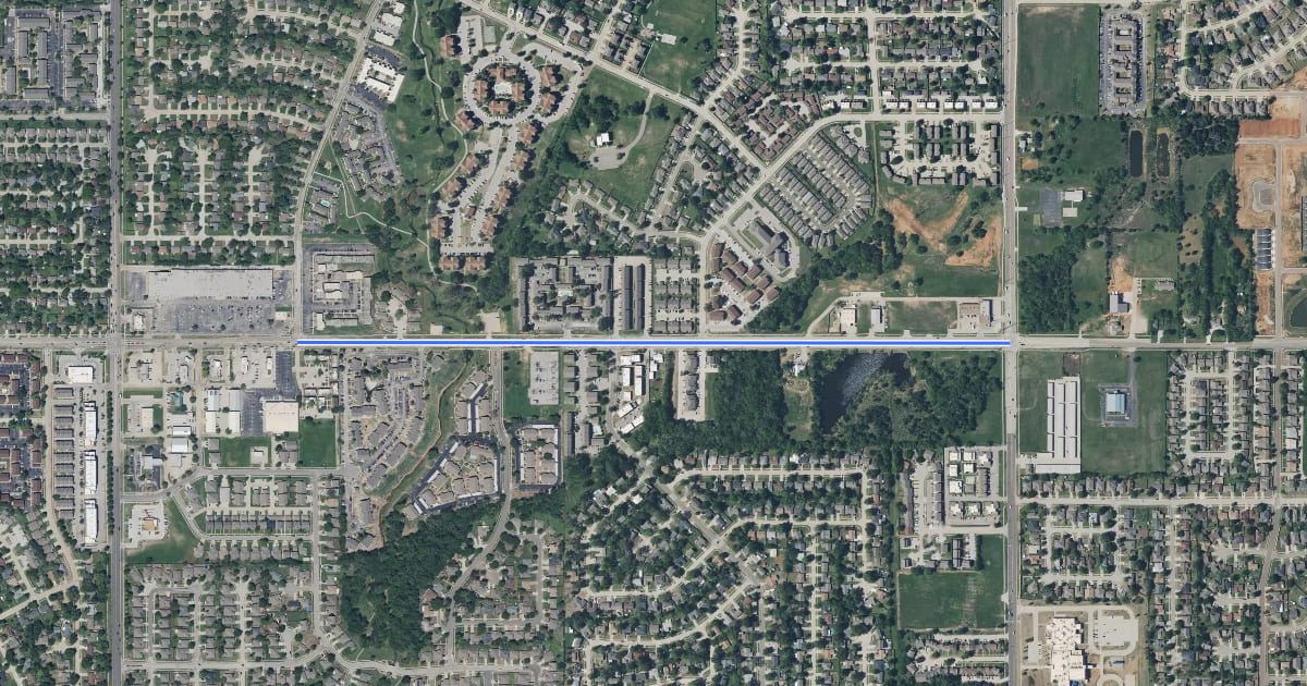Маршрут Lindsey Street на спутниковом снимке
