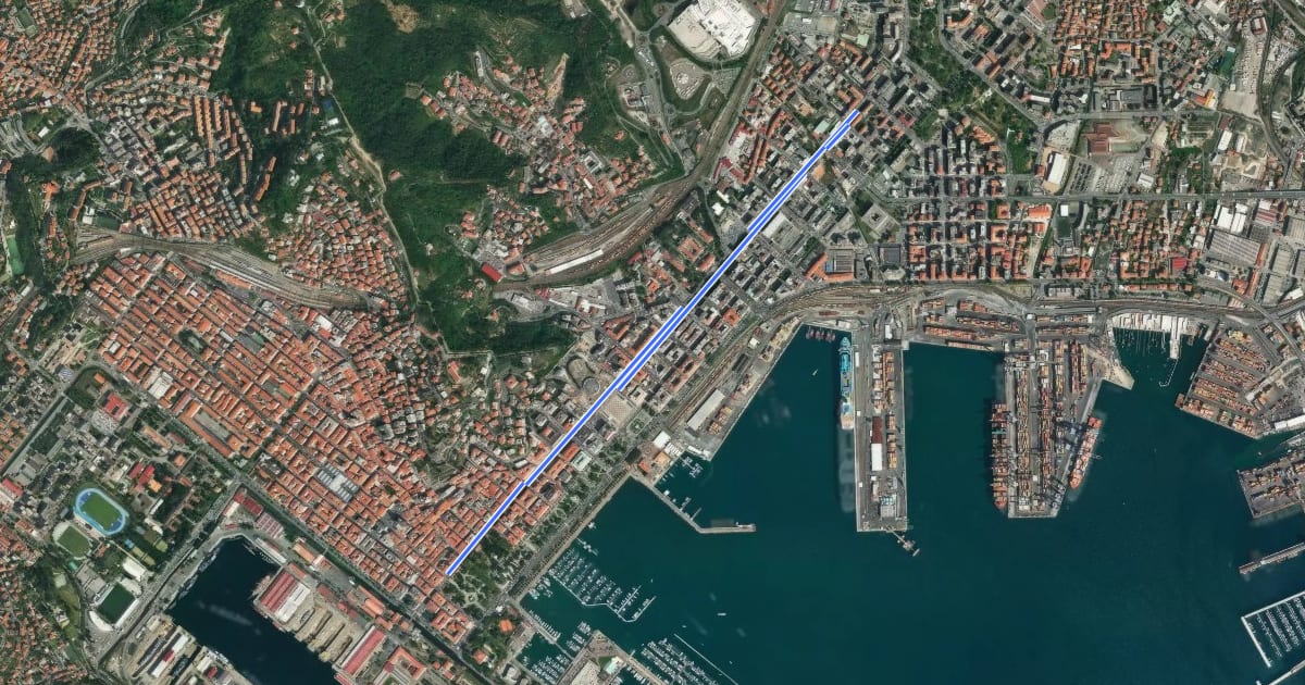 Маршрут Linea Veneto на спутниковом снимке