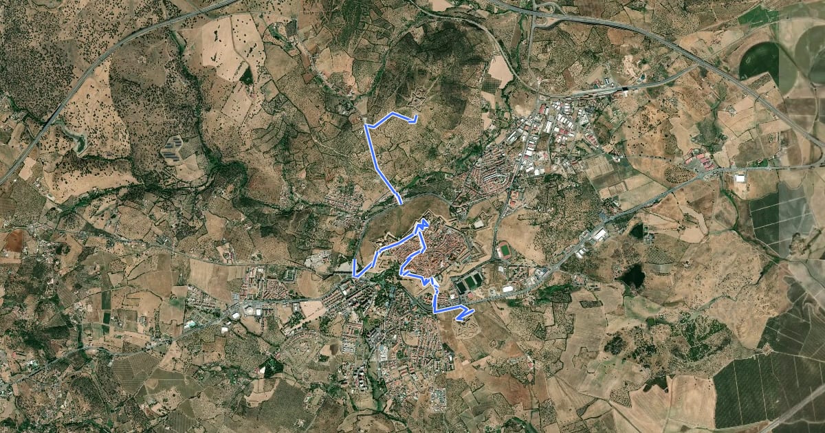 Маршрут Linhas de Elvas на спутниковом снимке