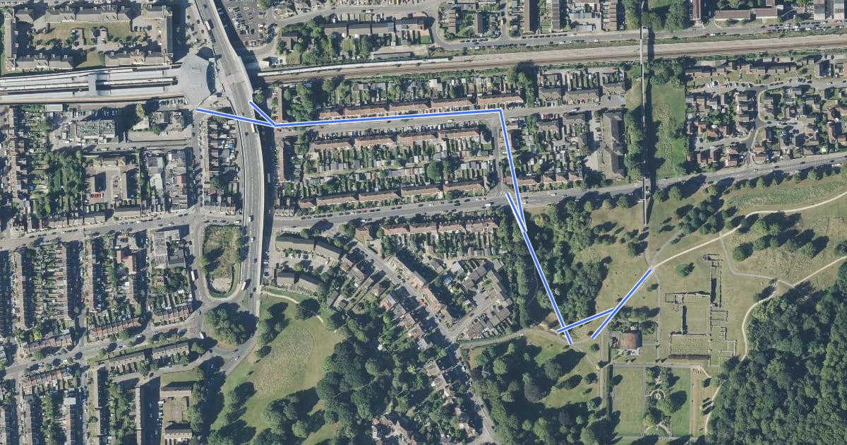 Маршрут link to Abbey Wood station на спутниковом снимке