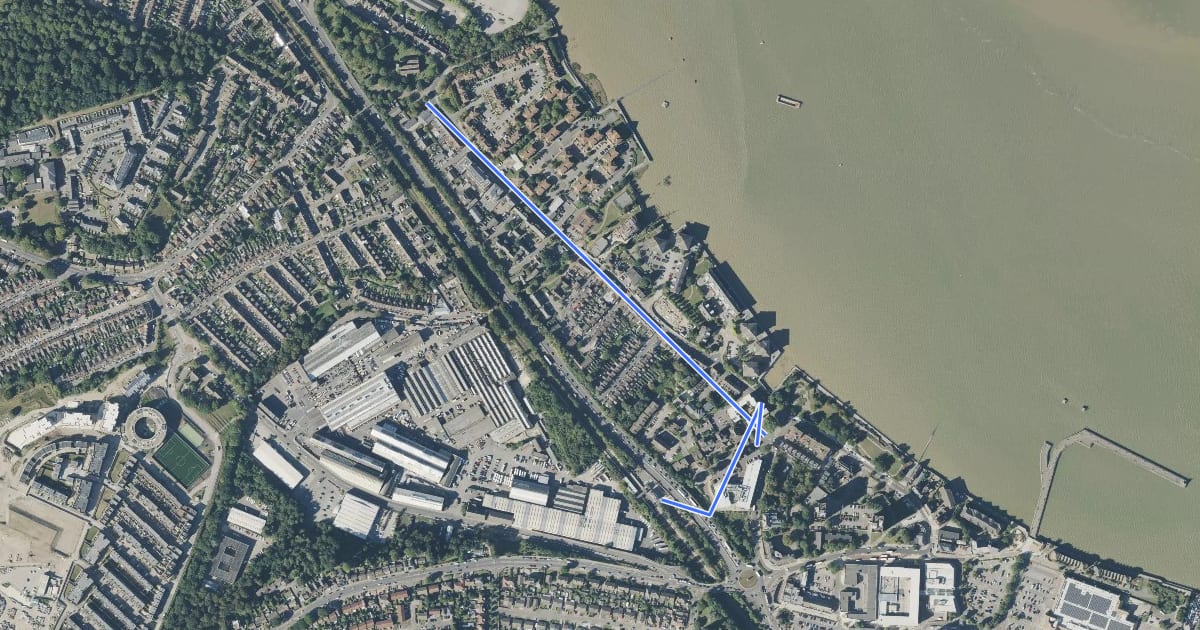 Маршрут link to Erith station на спутниковом снимке
