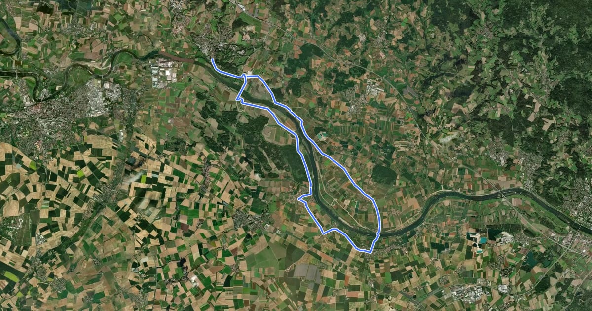 Маршрут Links und Rechts der Donau на спутниковом снимке
