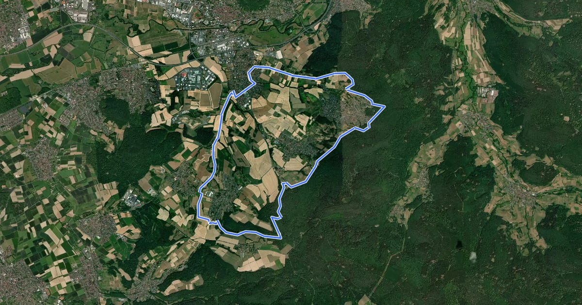 Маршрут Linsengerichter Rundwanderweg Nr.1 на спутниковом снимке