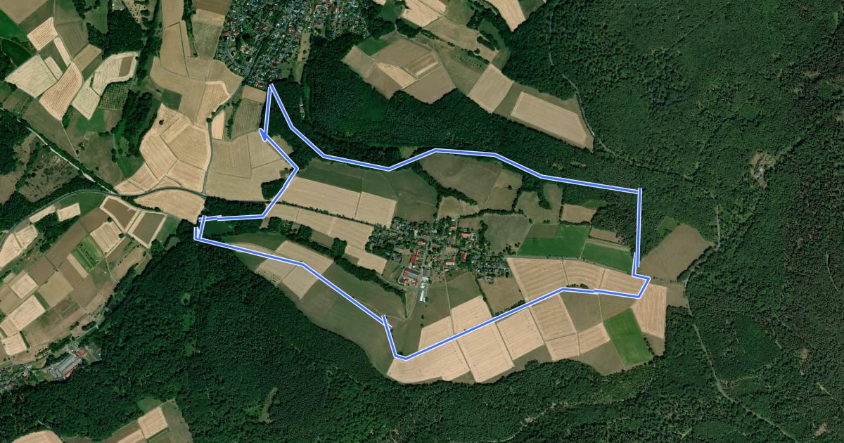 Маршрут Linsengerichter Rundwanderweg Nr.4 на спутниковом снимке
