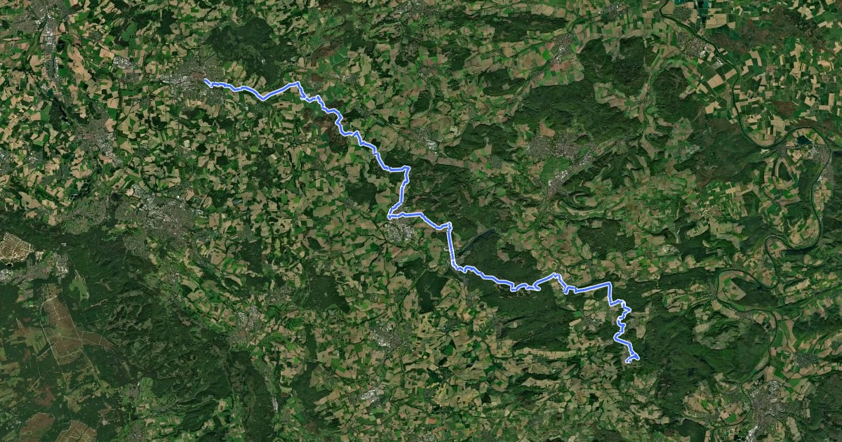 Маршрут Lipperlandweg на спутниковом снимке