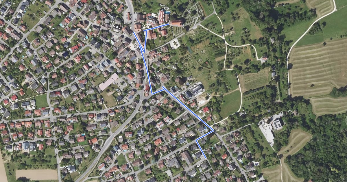 Маршрут Literaturland BW - Radweg 04 - Abstecher Horn на спутниковом снимке