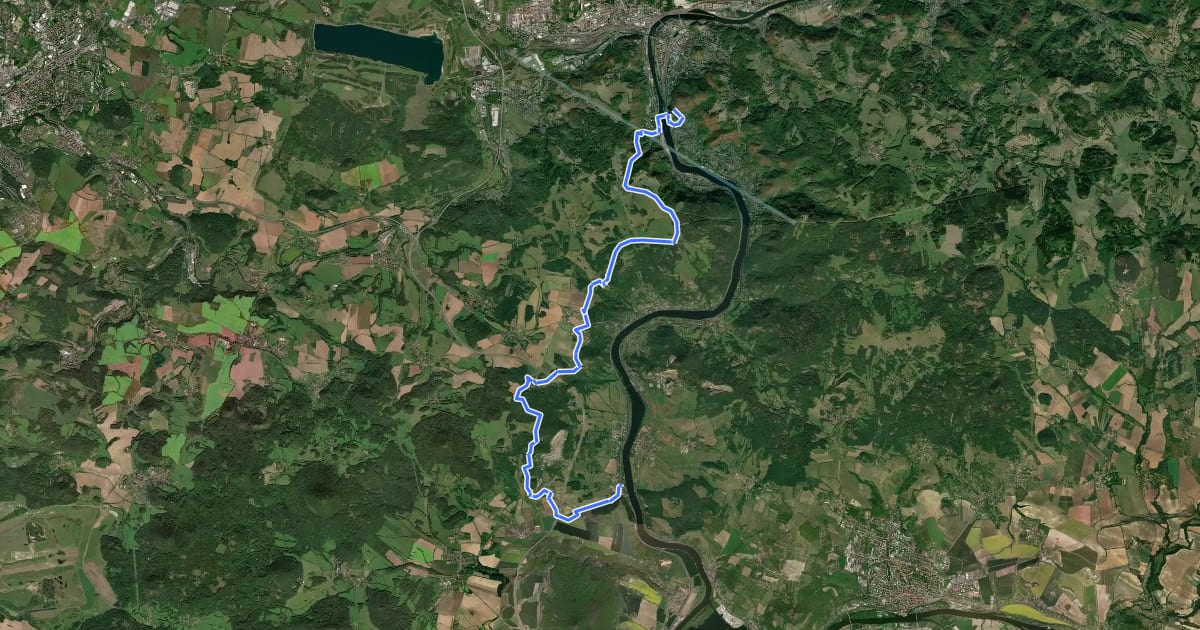 Маршрут [Ž] Litochovice nad Labem žst - Střekov hrad на спутниковом снимке