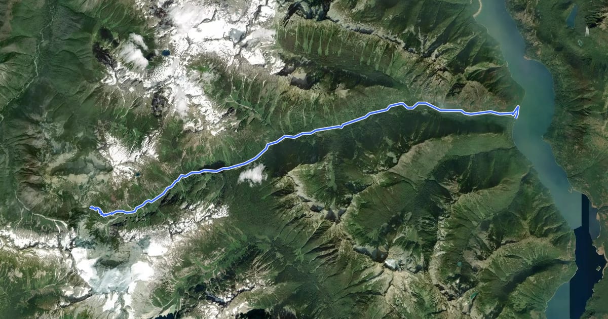 Маршрут Little Beaver Trail на спутниковом снимке