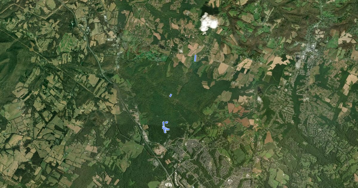 Маршрут Little Bennett Regional Park на спутниковом снимке