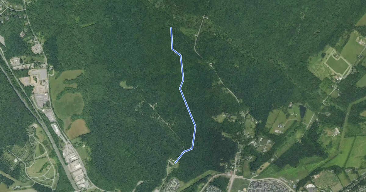 Маршрут Little Bennett - Stoneybrook Trail на спутниковом снимке