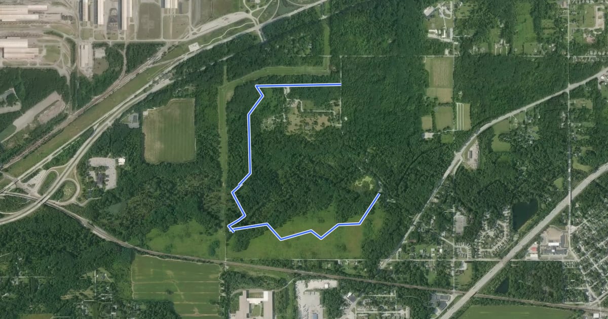 Маршрут Little Calumet River Trail на спутниковом снимке