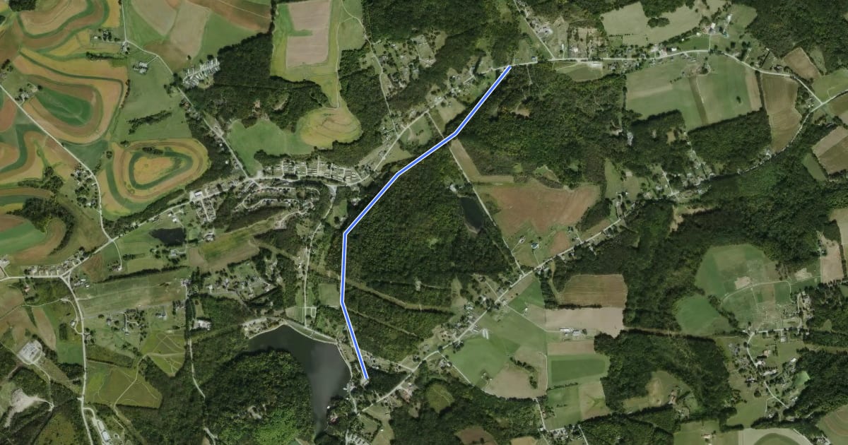 Маршрут Little Crabtree Creek Trail на спутниковом снимке