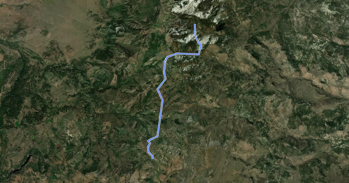 Маршрут Little Creek Peak Trail на спутниковом снимке