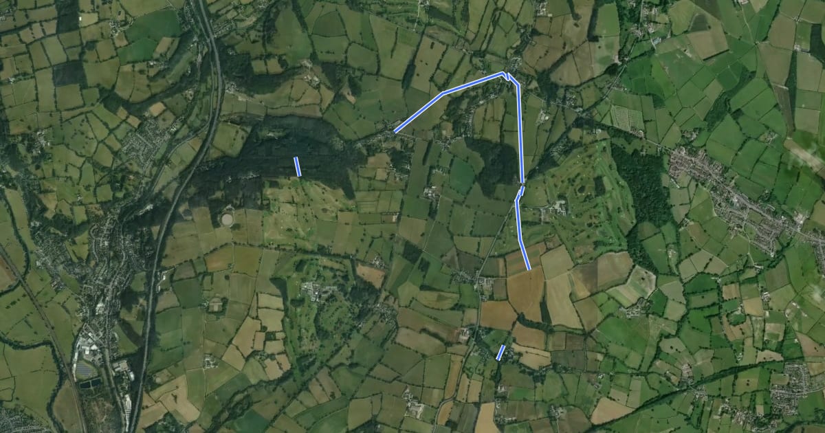 Маршрут Little Eaton Circular Walk 7 на спутниковом снимке