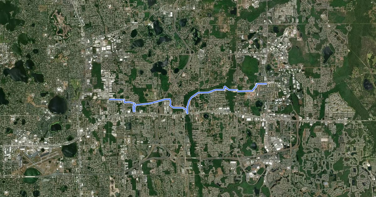 Маршрут Little Econ Greenway на спутниковом снимке