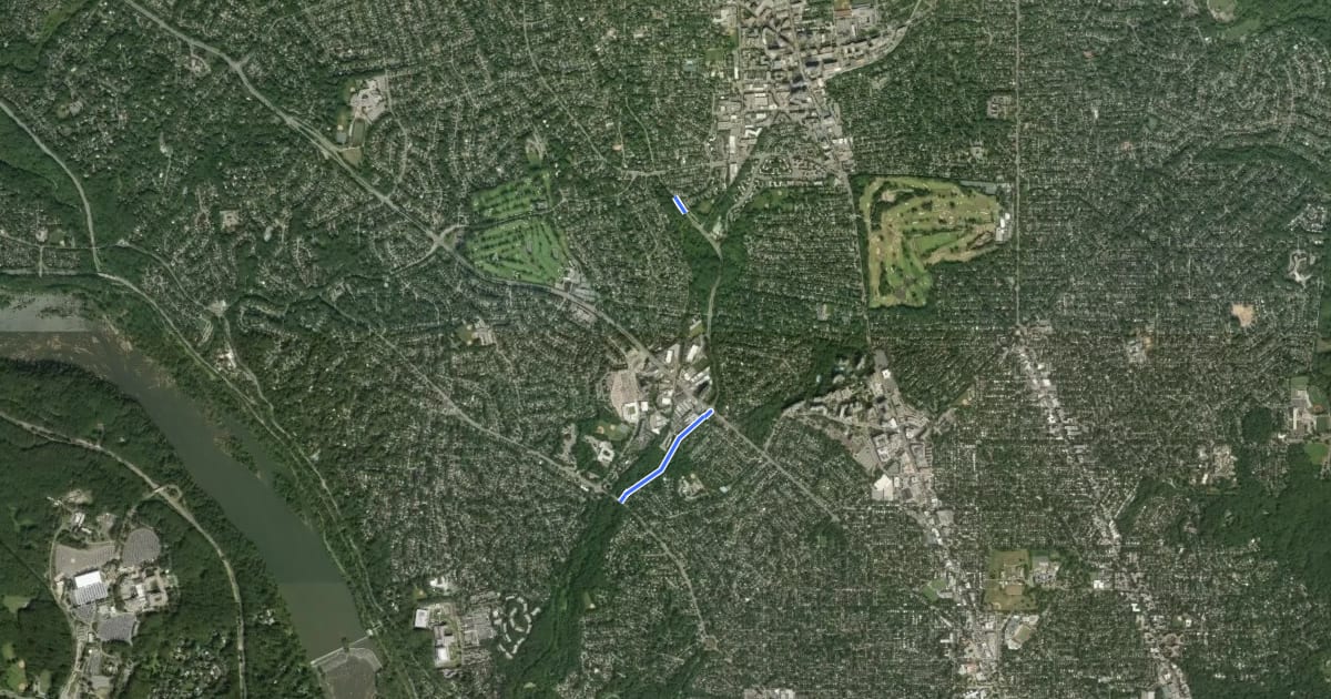 Маршрут Little Falls Parkway на спутниковом снимке