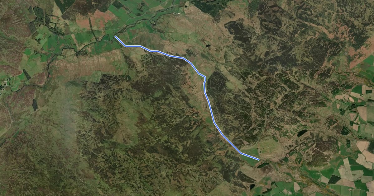 Маршрут Little Glenshee to Strathbraan на спутниковом снимке