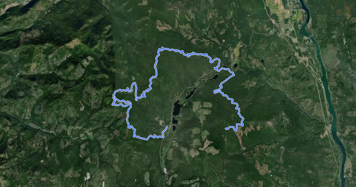 Маршрут Little Pend Oreille Trail на спутниковом снимке