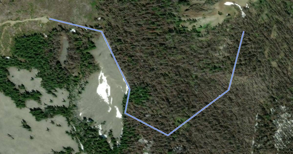 Маршрут Little Salmon La Sac Trail на спутниковом снимке