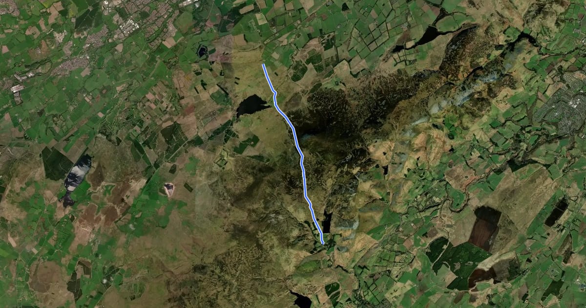 Маршрут Little Vantage to Baddinsgill на спутниковом снимке