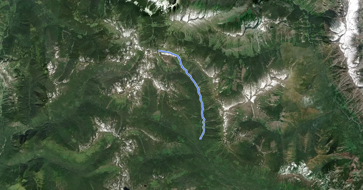 Маршрут Little Wenatchee Trail на спутниковом снимке