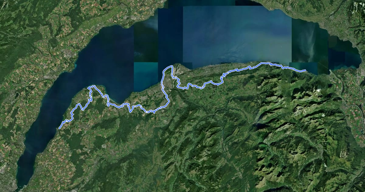 Маршрут Littoral du Léman на спутниковом снимке