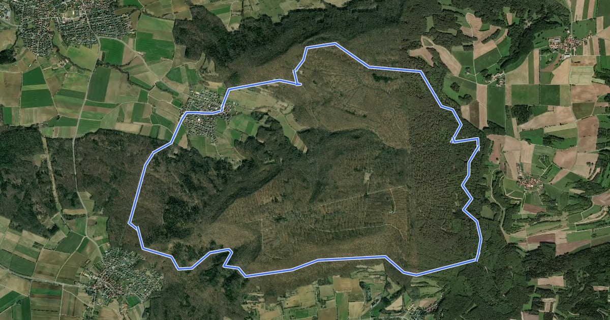 Маршрут Litzendorf Große Geisbergrunde на спутниковом снимке