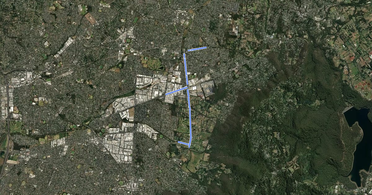 Маршрут Liverpool Road Connection на спутниковом снимке