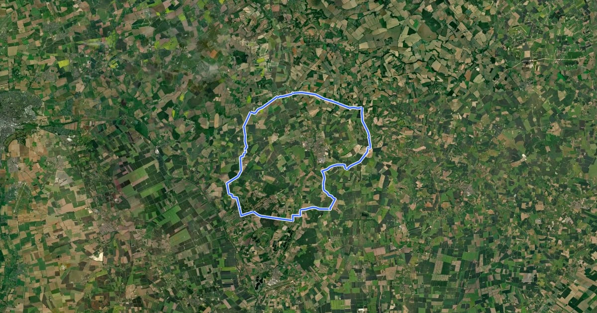 Маршрут Living Landscapes (Short Route) на спутниковом снимке