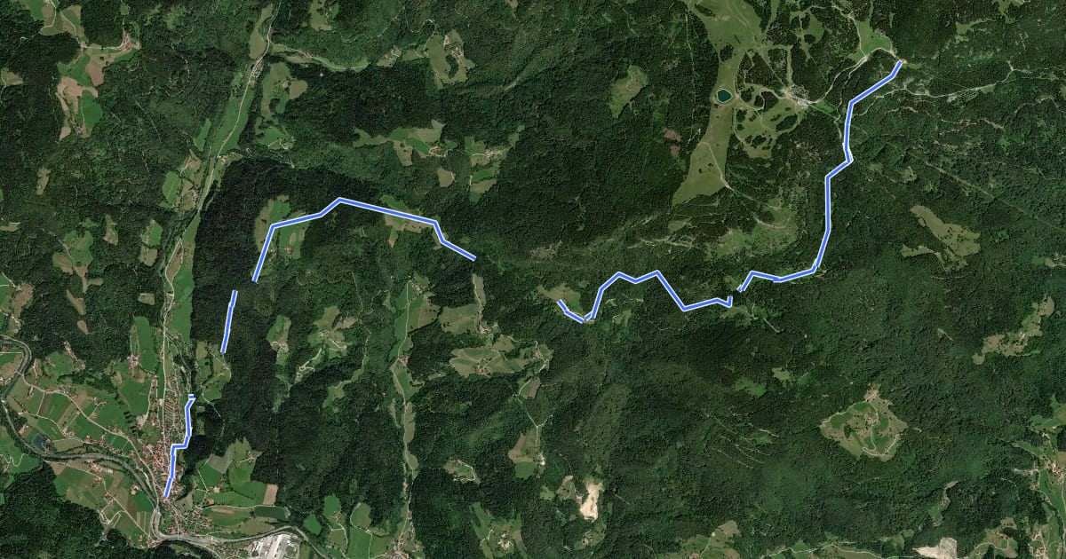 Маршрут Ljubno - Mozirska koča на спутниковом снимке