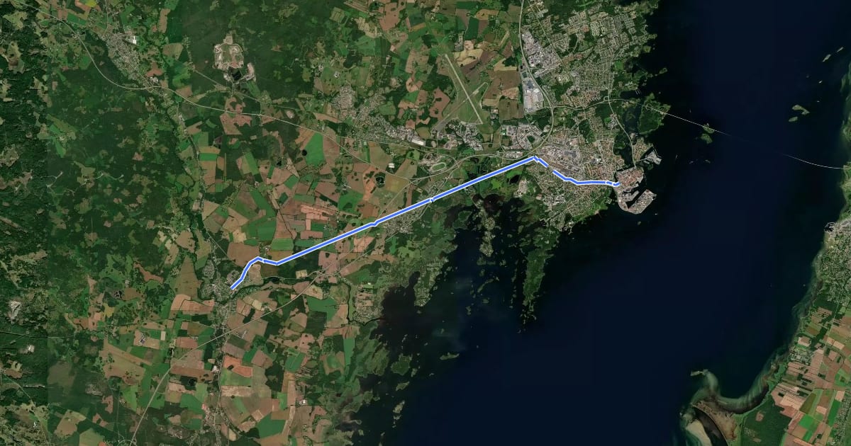 Маршрут Ljungbyholm - Rinkabyholm - Kvarnholmen на спутниковом снимке