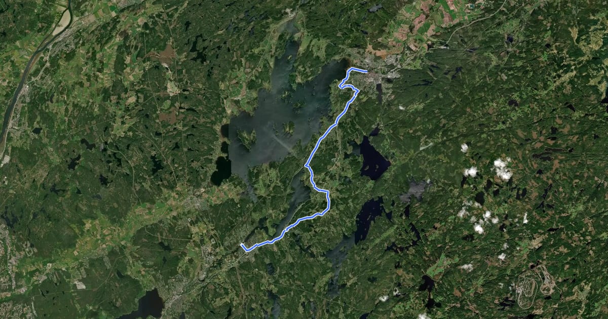 Маршрут Ljungleden etapp 2: Floda–Alingsås на спутниковом снимке