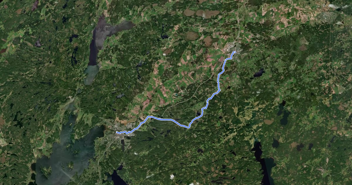 Маршрут Ljungleden etapp 3: Alingsås–Vårgårda на спутниковом снимке