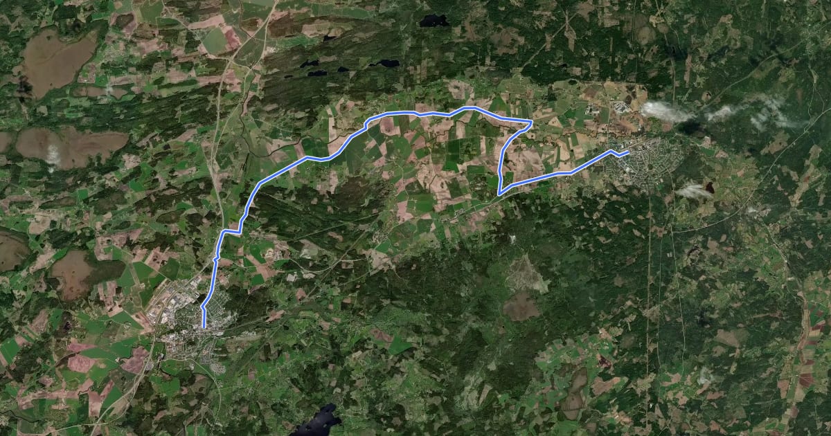 Маршрут Ljungleden etapp 4: Vårgårda–Herrljunga на спутниковом снимке