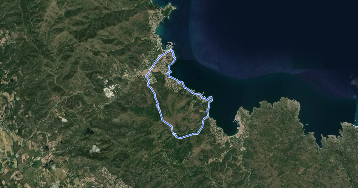 Маршрут Llançà a la Vall de Santa Creu i el camí de ronda de Port de la Selva на спутниковом снимке