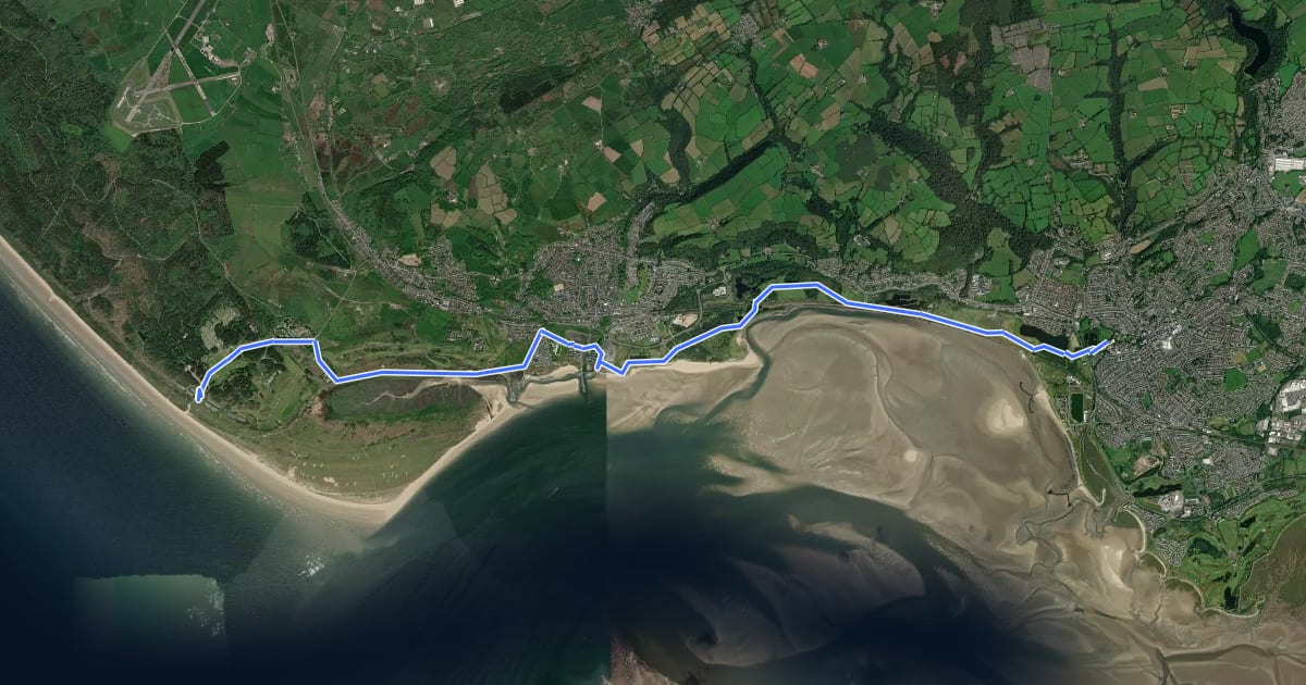 Маршрут Llanelli Cycling Trails Route 4 (Pembrey) на спутниковом снимке