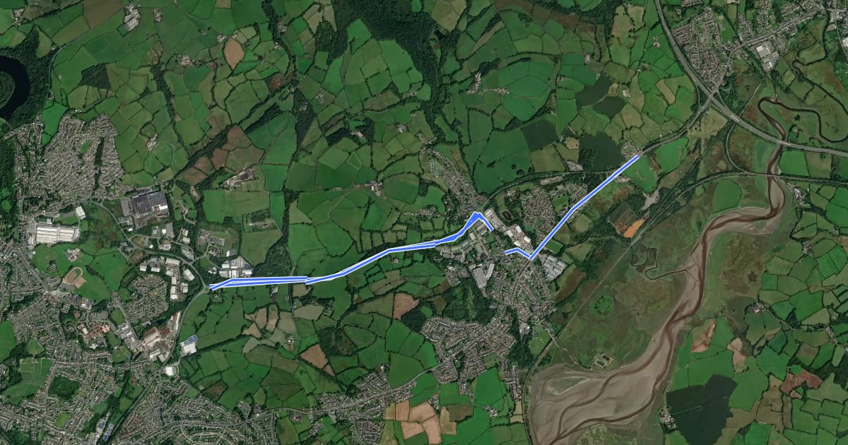 Маршрут Llanelli Spinal Route на спутниковом снимке