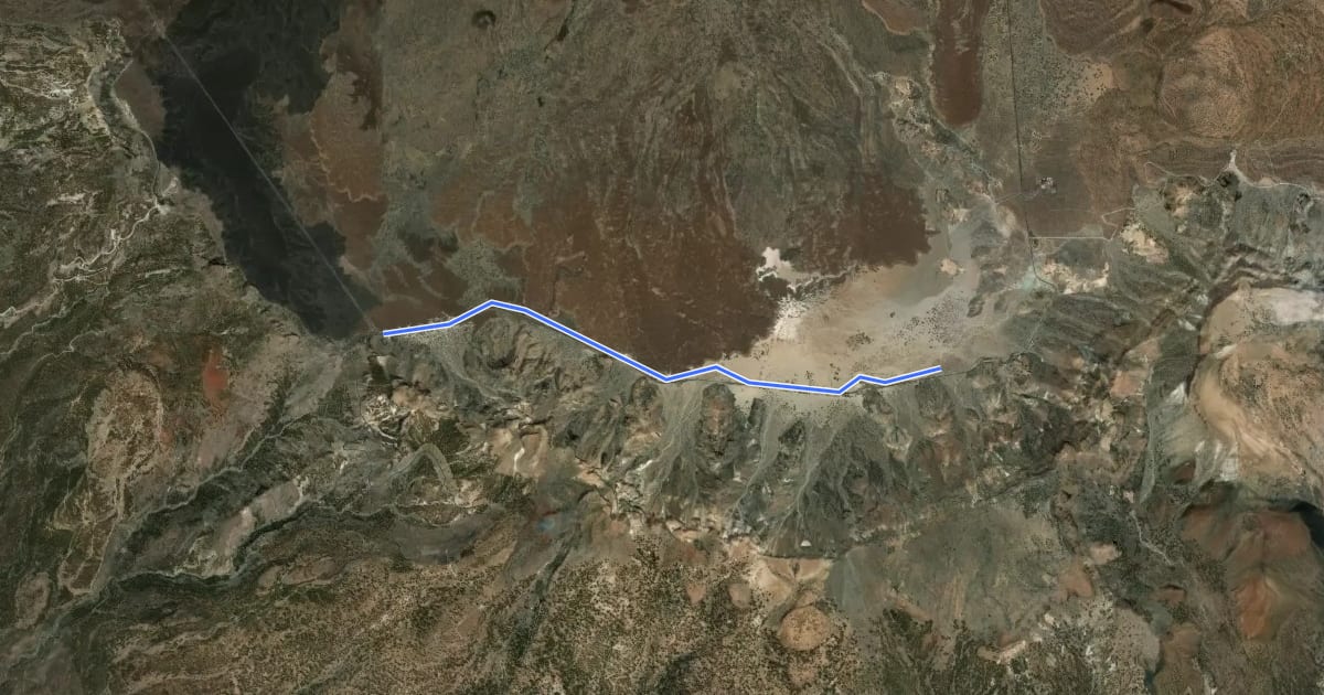 Маршрут Llano de Ucanca-Boca Tauce на спутниковом снимке