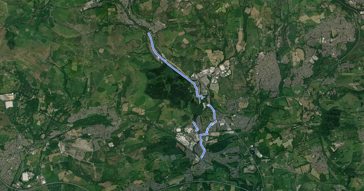 Маршрут Llantrisant Community Route на спутниковом снимке