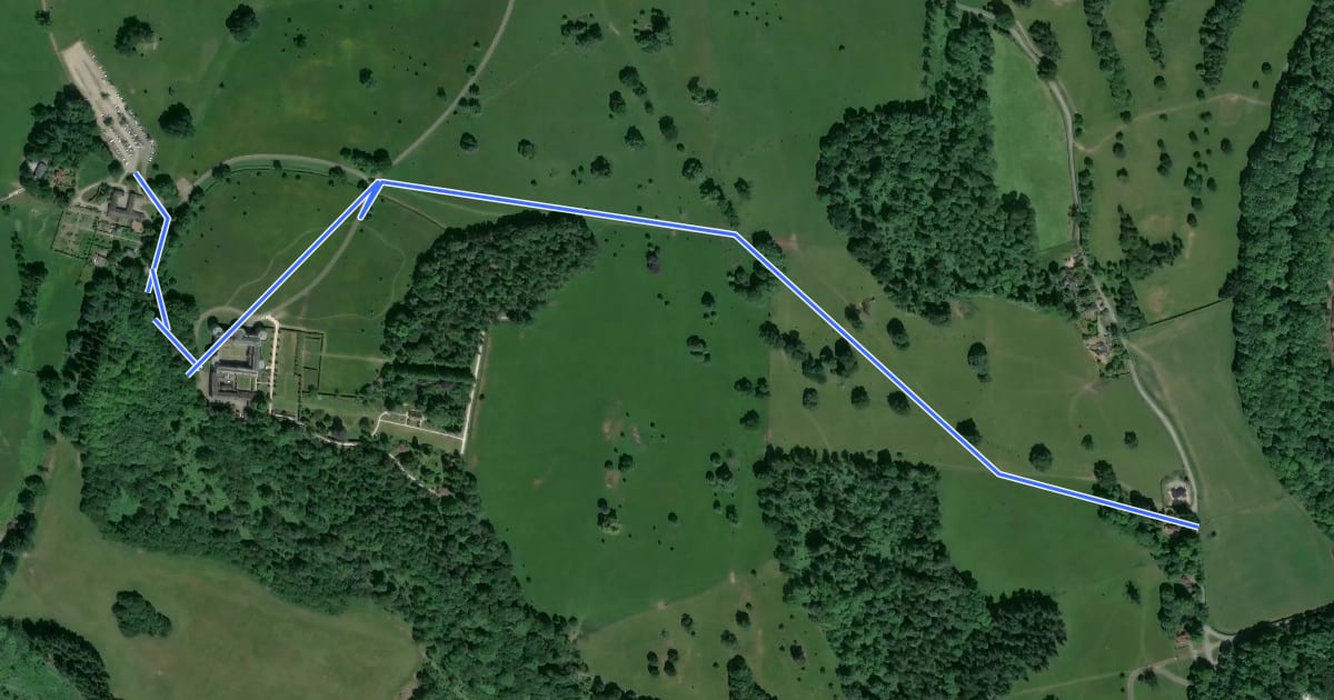 Маршрут Llwyn y Cil walk at Chirk Castle на спутниковом снимке