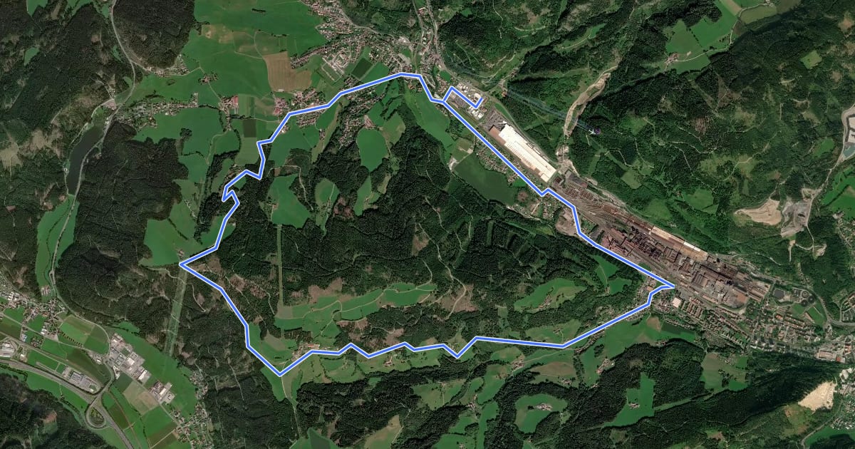 Маршрут LN9a - Niederung - Tal на спутниковом снимке