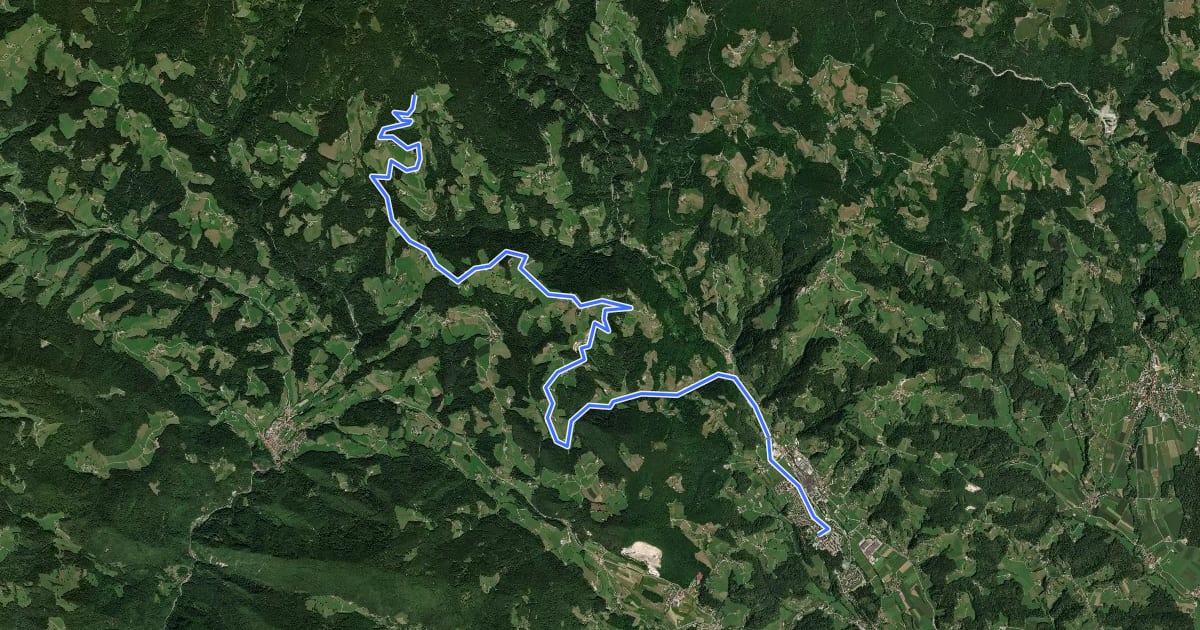 Маршрут Loška gora на спутниковом снимке