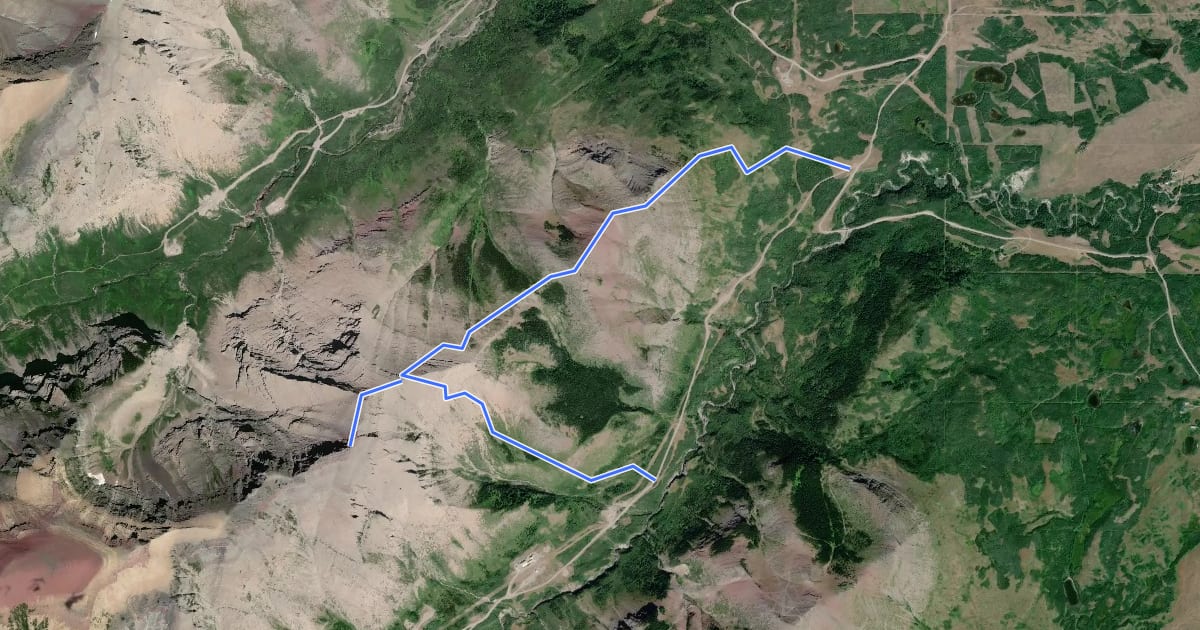 Маршрут Loaf Mountain Route на спутниковом снимке