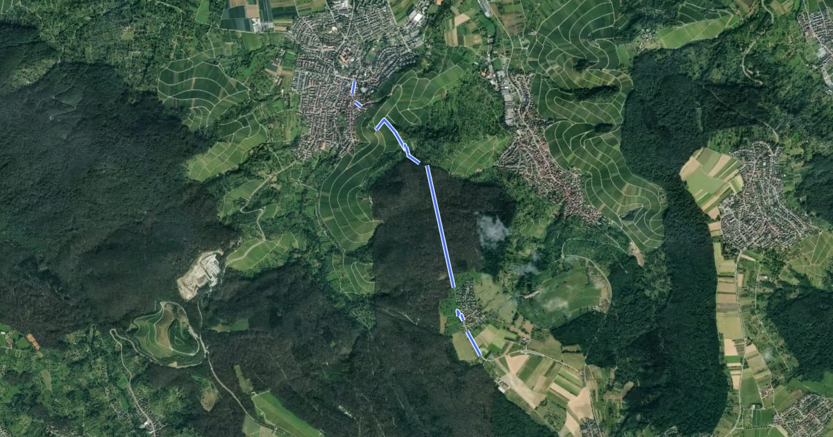 Маршрут Lobenrot - Stetten на спутниковом снимке