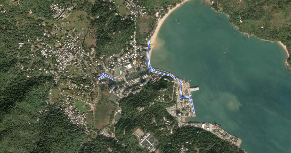 Маршрут 離島區地區幹線 - 梅窩 Local Cycle Track of Islands District - Mui Wo на спутниковом снимке