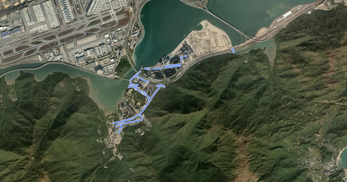 Маршрут 離島區地區幹線 - 東涌 Local Cycle Track of Islands District - Tung Chung на спутниковом снимке