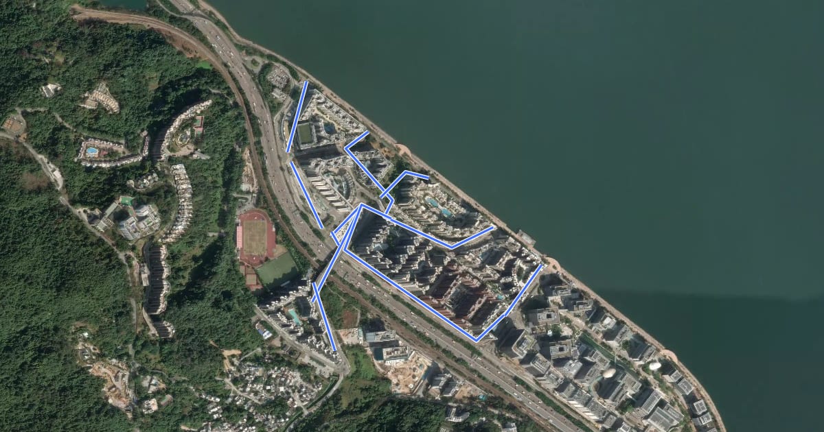 Маршрут 大埔區地區幹線 - 白石角 Local Cycle Track of Tai Po - Pak Shek Kok на спутниковом снимке