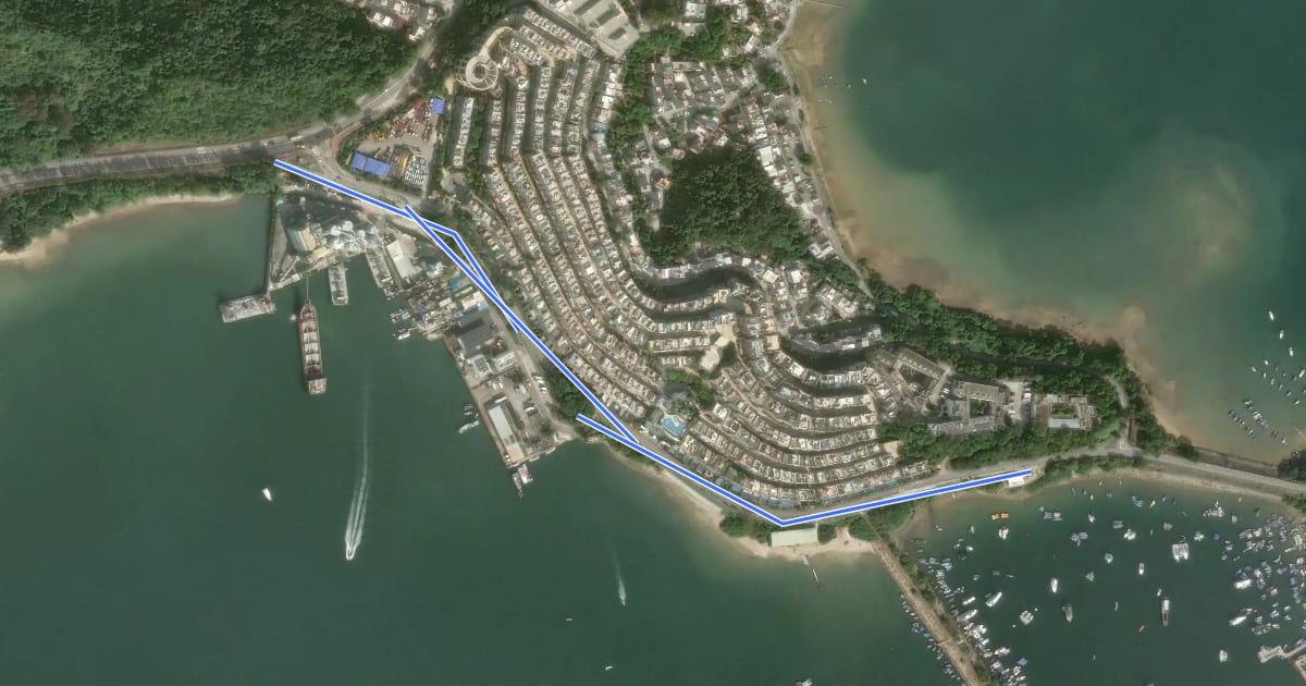 Маршрут 大埔區地區幹線 - 三門仔 Local Cycle Track of Tai Po - Sam Mun Tsai на спутниковом снимке